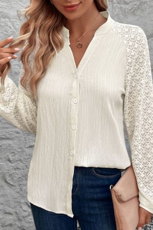 Long-sleeved Stand-up Splicing Shirt