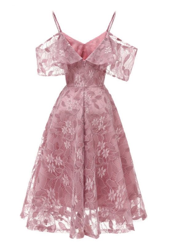 Lace suspender lace sleeve dress - Image 2