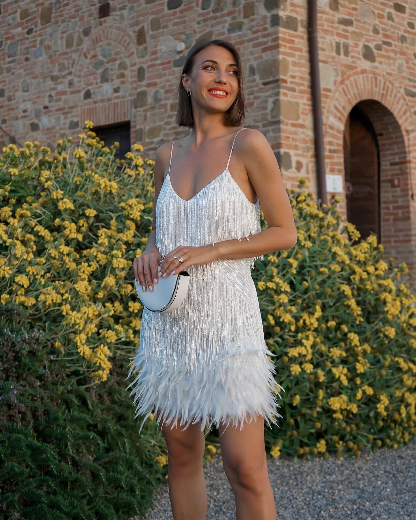 Sequin Feather Stitching Dress - Image 5