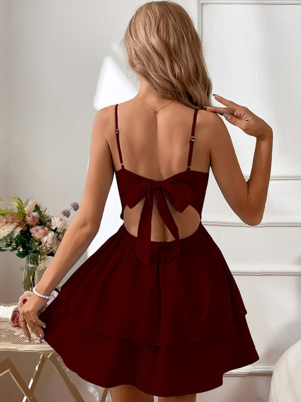Open-back Bow Sexy Sling Dress - Image 7